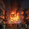 Fierce Blaze Erupts Inside Mattress Warehouse in Moradabad’s Katghar Area
