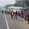 Head-On Bus Collision on National Highway 730 Leaves Over 10 Injured in Uttar Pradesh’s Shravasti