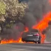 Noida: BMW Bursts Into Flames On Greater Noida Expressway, Driver Escapes Unhurt By Jumping