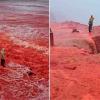 Rain Turns Iran’s Hormuz Island Shoreline a Striking Red, Drawing Scientific and Tourist Attention