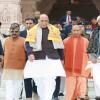 Rajnath Singh and Chief Minister Yogi Adityanath Offer Prayers at Ayodhya’s Hanumangarhi Temple