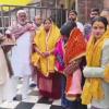 UP Minister Swatantra Dev Singh Offers Prayers at Bankey Bihari Temple During Family Visit to Mathura