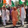 Yogi Adityanath Leads Massive Jan Aakrosh Padyatra in Lucknow Over Stalled Women’s Reservation Reforms