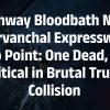 Fatal High-Speed Highway Crash Near Purvanchal Expressway Zero Point Leaves One Truck Driver Dead, Another Critically Injured