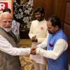 Prime Minister Narendra Modi Meets Panchayat Stars Chandan Roy and Faisal Malik in Brief Interaction
