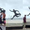 Mumbai's Marine Drive Witnesses Superhero Spectacle as Man in Krrish Costume Performs Stunts