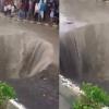 Kanpur Sinkhole Turns Into Roadside Waterfall After Heavy Rain