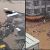 Typhoon Saudel Remnants Flood Ningde Streets as Heavy Rains Submerge Vehicles