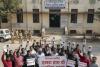 Major Demonstration by Ration Dealers Outside District Supply Office in Farrukhabad