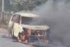Fire Crews Thwart Major Disaster After Vehicle Bursts into Flames on Kasganj Road