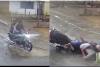 Rainwater-Filled Pothole Triggers Severe Motorcycle Crash in Junagadh; Viral Video Sparks Public Outrage Over Road Safety