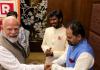 Prime Minister Narendra Modi Meets Panchayat Stars Chandan Roy and Faisal Malik in Brief Interaction