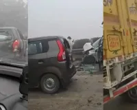 Dense Fog Triggers Chain-Reaction Crashes on Greater Noida Highways, Dozens of Vehicles Involved