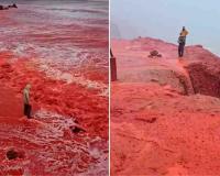 Rain Turns Iran’s Hormuz Island Shoreline a Striking Red, Drawing Scientific and Tourist Attention