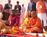 CM Yogi Adityanath Performs Ritual Bath at Triveni Sangam Amidst Magh Mela Celebrations