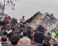 Community Heroism Prevails as Overturned Truck Crushes School Van in Lakhimpur Kheri