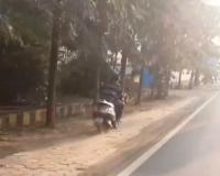 Drunken Near-Miss in Chhindwara: High-Speed Scooter Stunt Caught on Camera