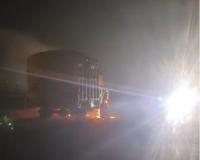 Fiery Vehicle Inferno Paralyzes Traffic on NH-34 Following Yamuna Bridge Mishap