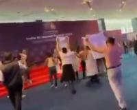 Political Storm Hits Global AI Summit as Youth Congress Stages Topless Protest at Bharat Mandapam