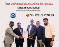 SOLIZE PARTNERS India Fortifies Engineering Data Security with Landmark ISO/IEC 27001:2022 Certification