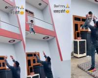 Reckless Social Media Stunt: Father Sparks Global Outrage After Prodding Toddler to Leap from First-Floor Balcony for Viral Reel