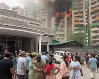 Massive Fire Engulfs 10–12 Flats in Ghaziabad High-Rise, No Casualties Reported