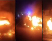 Five Burnt Alive as Moving Car Erupts in Flames on Delhi-Mumbai Expressway in Alwar