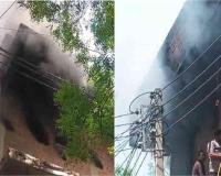 Massive Fire Engulfs Sanitary Warehouse in Gurugram’s New Basti Area, Triggers Panic Near Kali Mata Temple