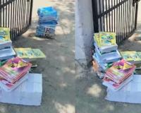 Shocking Negligence in Education Department: Government Textbooks Found Abandoned Outside School Gate in Raebareli