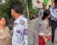 Woman Assaults Security Guard With Footwear Outside Delhi Police Station Over Street Dog's Death