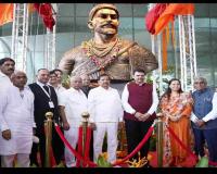 Shivaji Maharaj Statue Unveiled at Navi Mumbai International Airport on Coronation Day, Fadnavis Highlights Legacy of Self-Rule