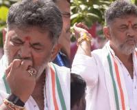Karnataka Chief Minister D. K. Shivakumar Sparks Controversy After Apple Garland Incident in Kanakapura