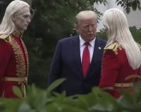 AI-Generated Photograph of Donald Trump With Mysterious Tall Figures Sparks Widespread Online Hoax Claims
