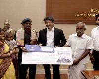 Tamil Nadu Chief Minister Vijay Honors Kirti Chakra Awardee Lance Naik A. Meenakshi Sundaram with ₹48 Lakh Cheque