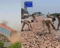 Overloaded Dumper Truck Spills Stones on Eastern Peripheral Expressway After Driver Allegedly Tries to Evade Inspection Team, Video Goes Viral