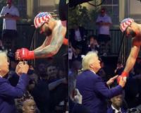 UFC Star Josh Hokit Gifts Custom Gold Chain to Trump After White House Victory