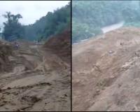Miraculous Escape as Motorcyclist Survives Massive Landslide in Arunachal Pradesh, Dramatic Video Goes Viral