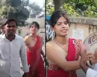 : Husband and Wife Clash Outside Hardoi Women Police Station Over Dowry Motorcycle, Street Altercation Goes Viral