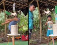 Father Trains Daughters in Martial Skills at Home, Video Wins Praise Across Social Media