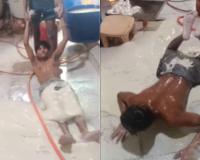 Shocking Video Shows Shirtless Workers Making Soya Chaap on Filthy Noida Floor