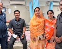 Police Inspector Shields Sukhbir Badal from Sword Attack at Nanded Gurdwara