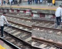 Differently-Abled Man Crosses Railway Tracks at Mumbai Station, Sparks Safety Concerns