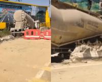 Truck Driver Crashes Into Realistic Highway Billboard on Delhi-Dehradun Expressway