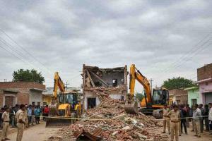 House Razed in Alleged Land Dispute in Uttar Pradesh’s Ambedkarnagar, Police Seize Two Excavators