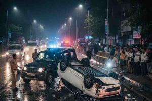 Gurugram Hit-and-Run Horror: High-Speed Thar Rams Car, Driver Seriously Injured