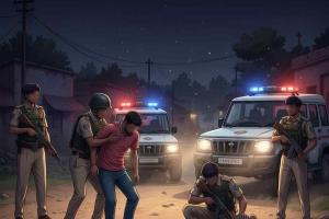 Armed Standoff in Shravasti: Two Wanted Theft Suspects Arrested, One Injured in Police Encounter