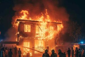 Fiery Cylinder Leak Sparks House Blaze in Agra’s Shyam Nagar