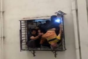 Miracle Escape in Surat: Man Survives Fall From 10th Floor After Getting Trapped in Window Grille