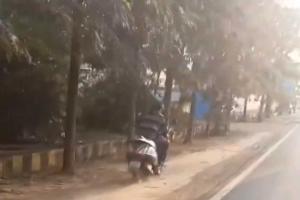 Drunken Near-Miss in Chhindwara: High-Speed Scooter Stunt Caught on Camera