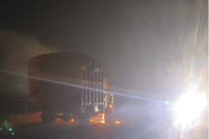 Fiery Vehicle Inferno Paralyzes Traffic on NH-34 Following Yamuna Bridge Mishap